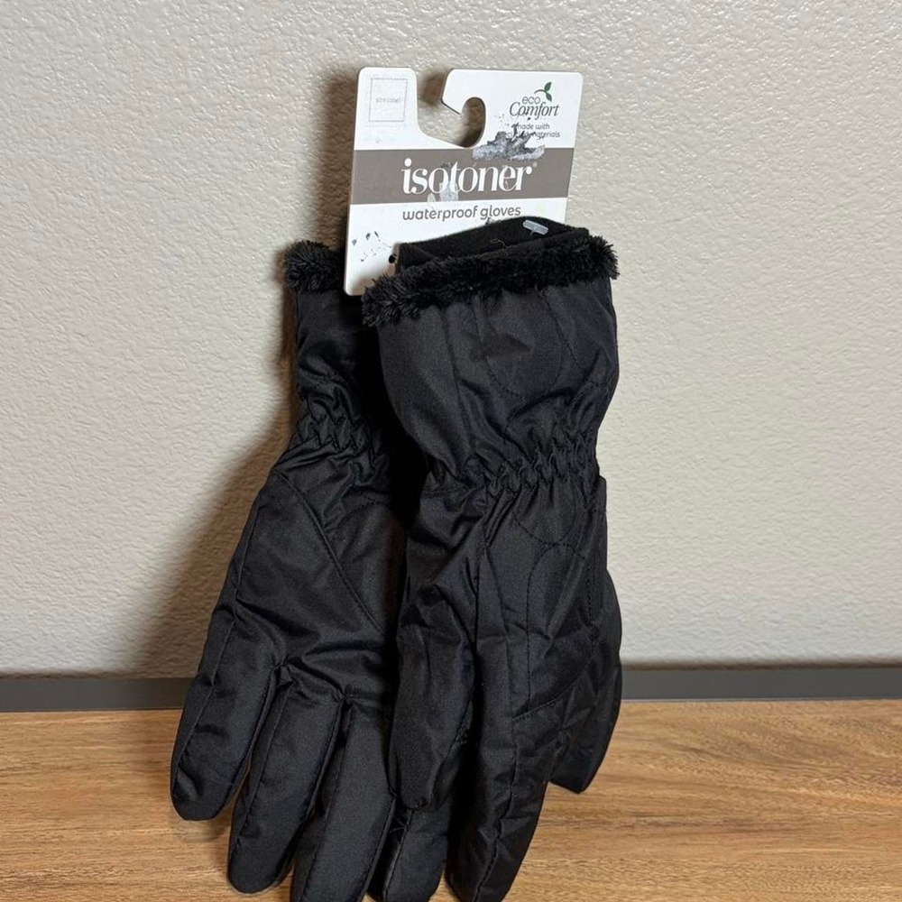 Isotoner waterproof gloves in black size S/M